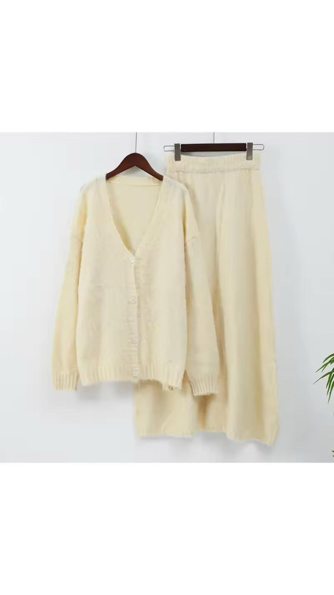 Neutral Weave Sweater + Skirt Set