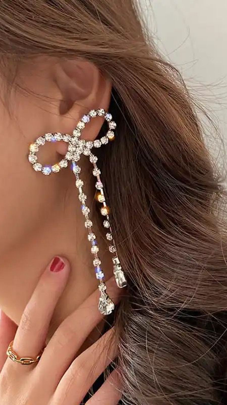 Rhinestone Bow Earrings