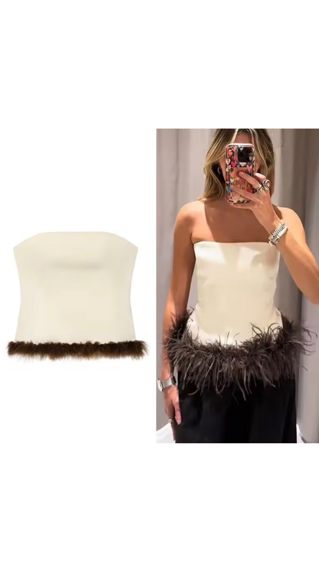 Feather Tube Top
