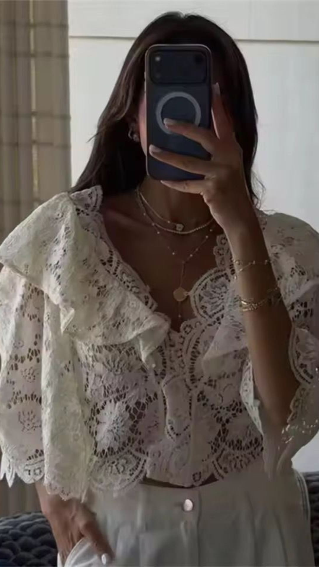 Ruffle lace blouse
