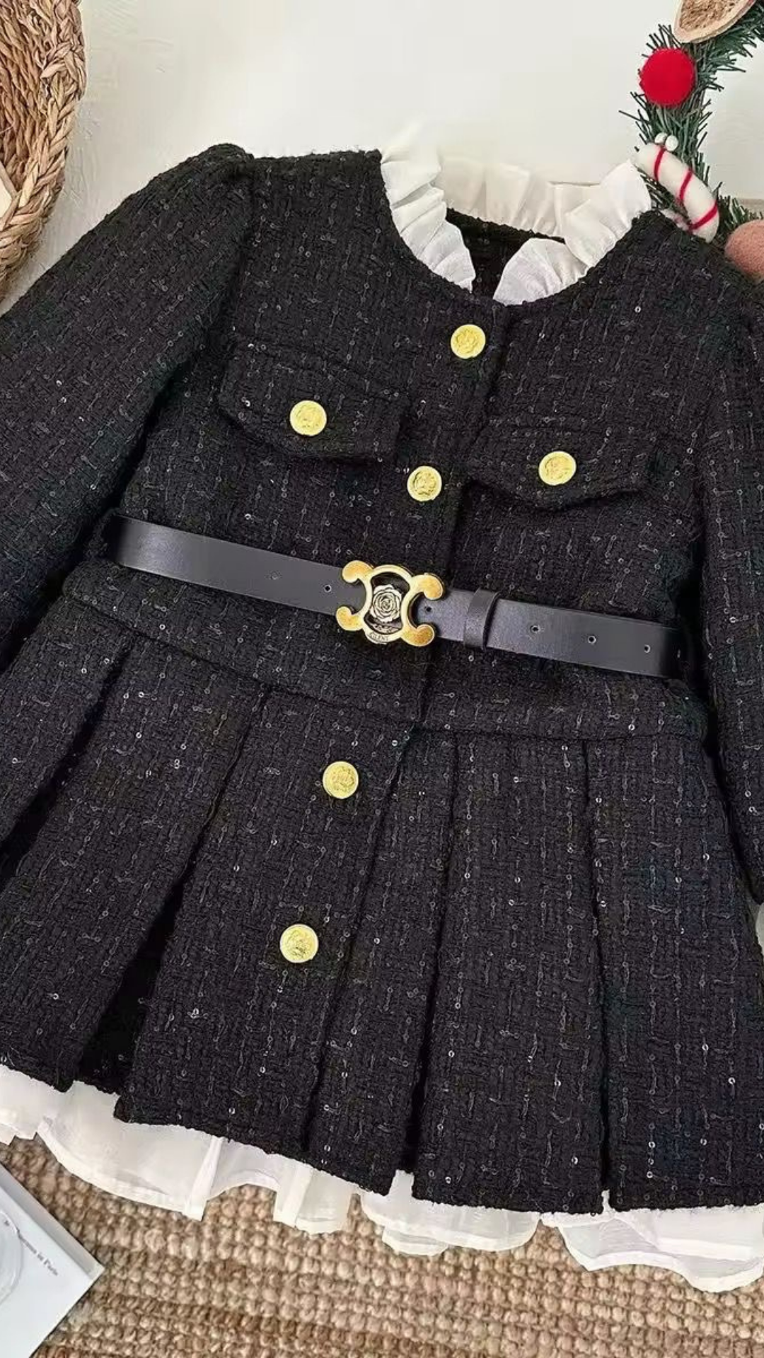 Mini Peak Tweed Dress