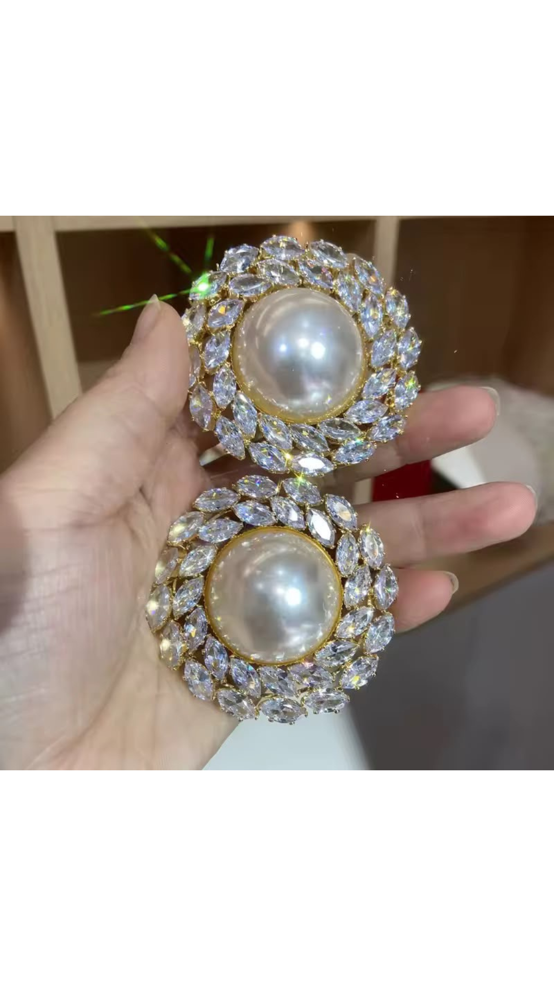 Big pearl earrings