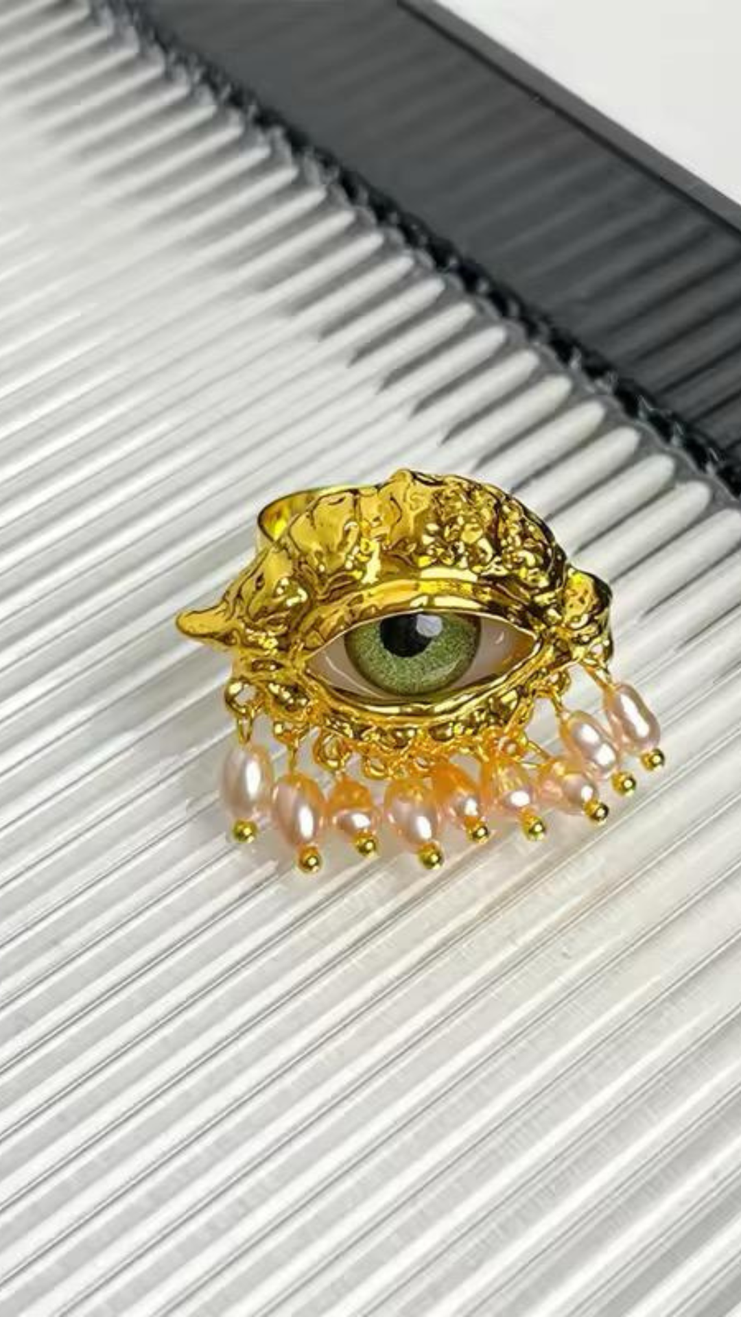 Evil Eye Pearl Ring