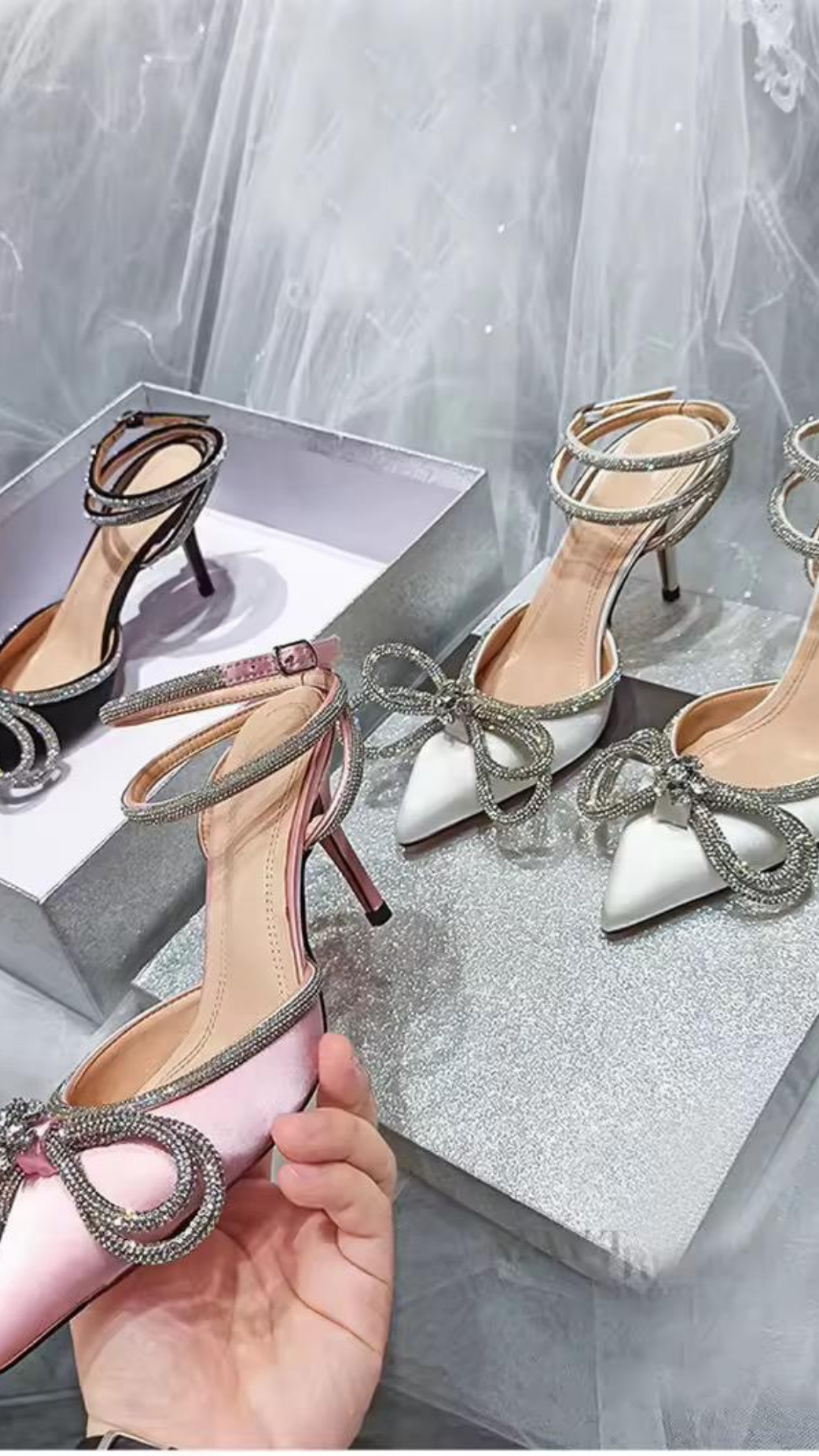 Embellished Bow Heels
