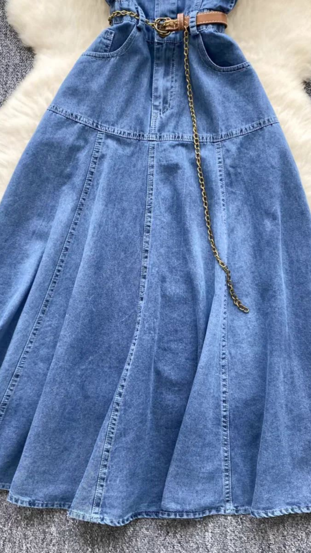 Ruffle Denim Dress