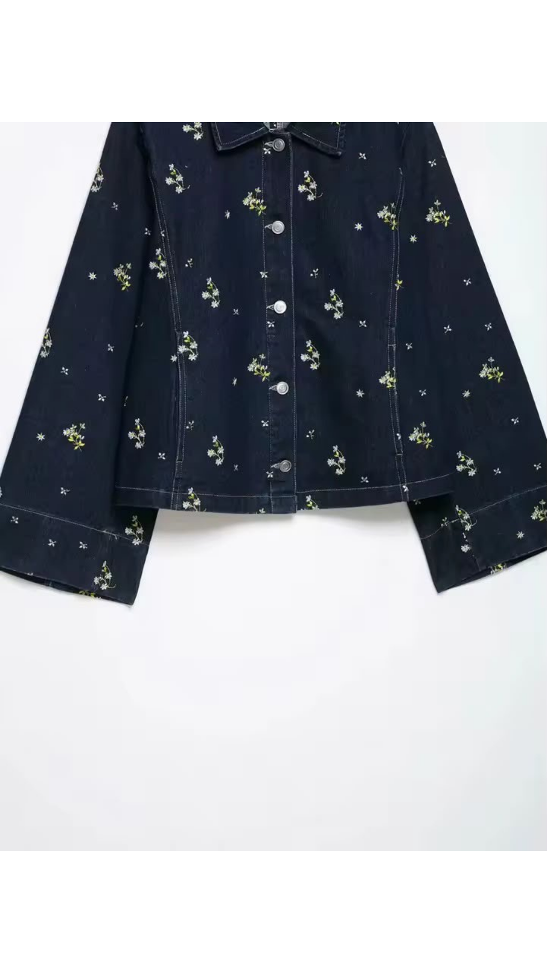 Floral denim jacket