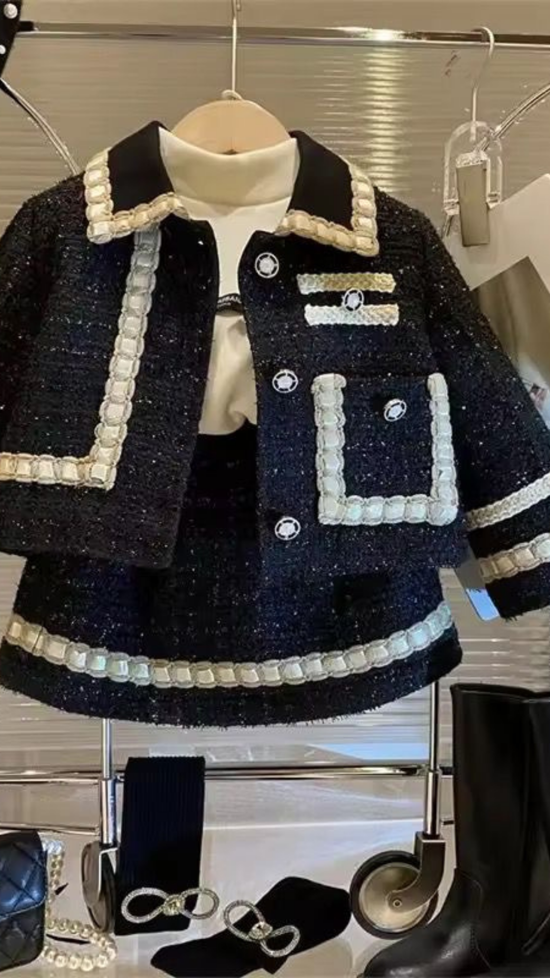 Snowflakes Tweed Set