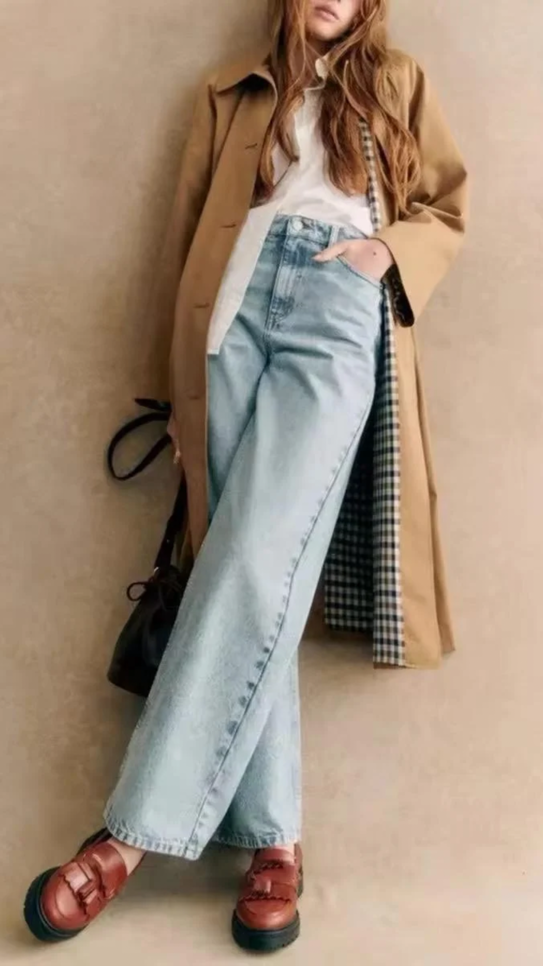 Ember Checkered Trench Coat