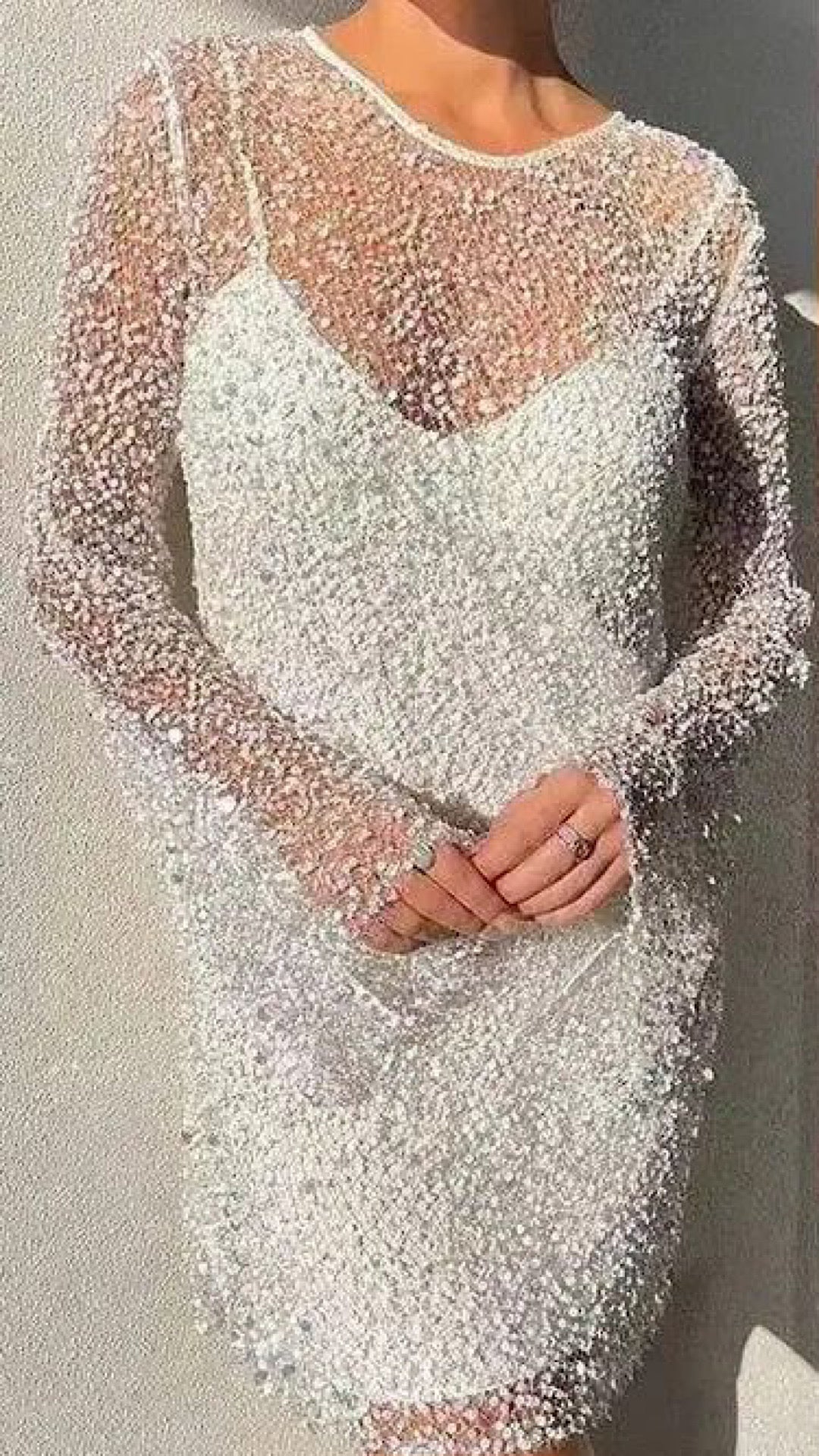 Embellished Sheer Dress