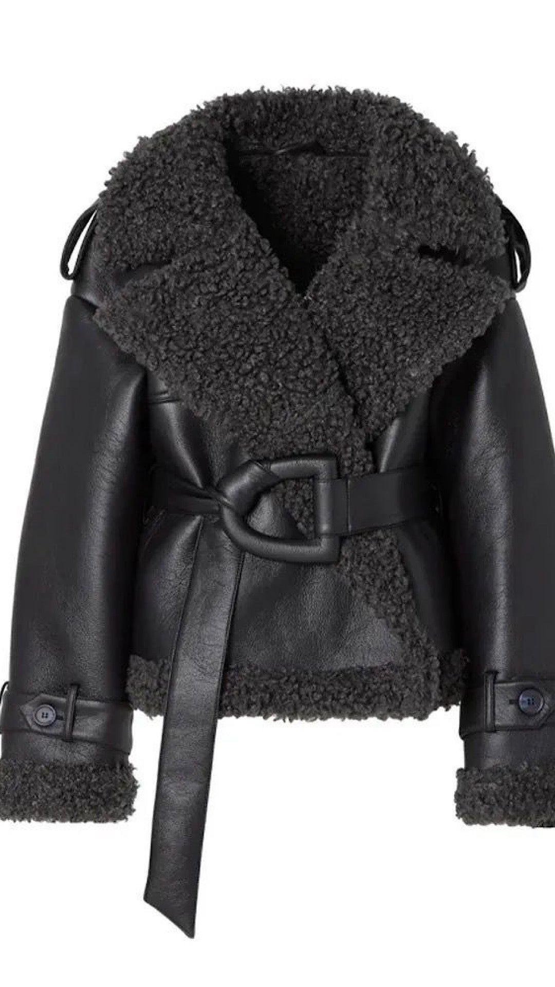 Faux Leather Fur Jacket