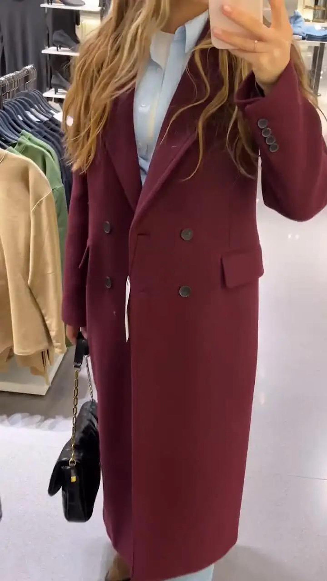 Wine Long Coat
