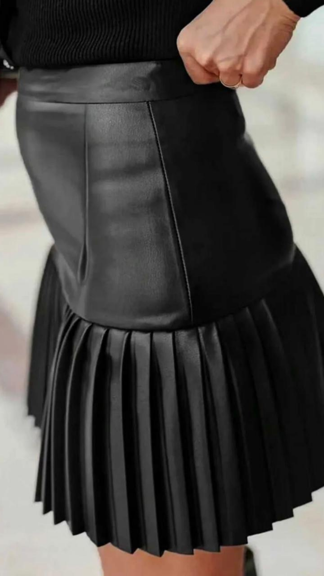 British Faux Leather Skirt