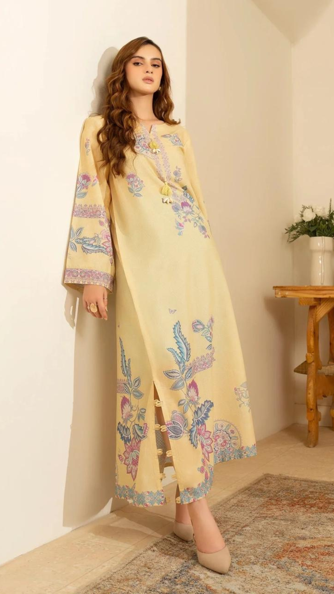 Long Gardenia Kurta & Dupatta Set