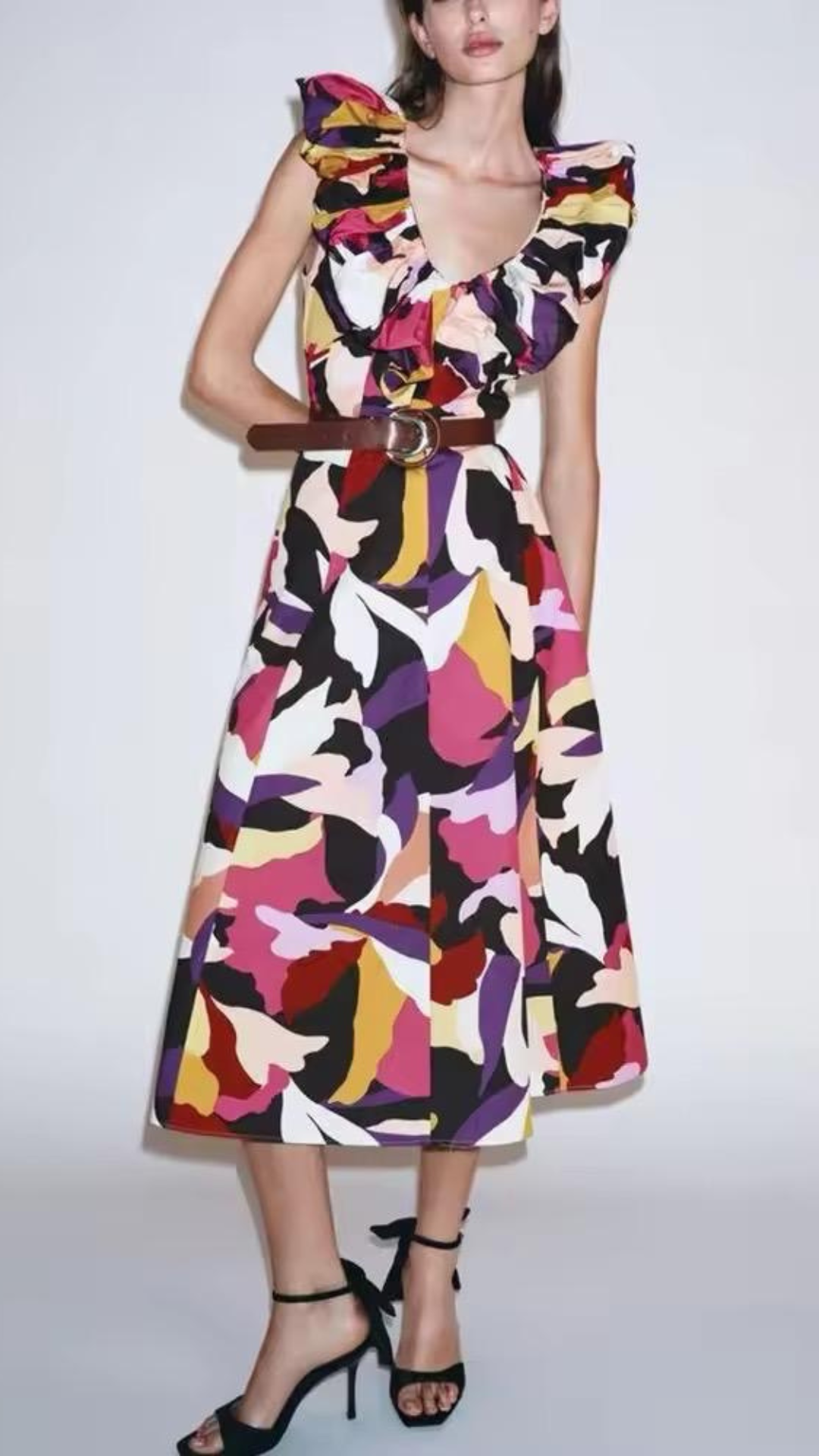 Aztec Ruffle Dress