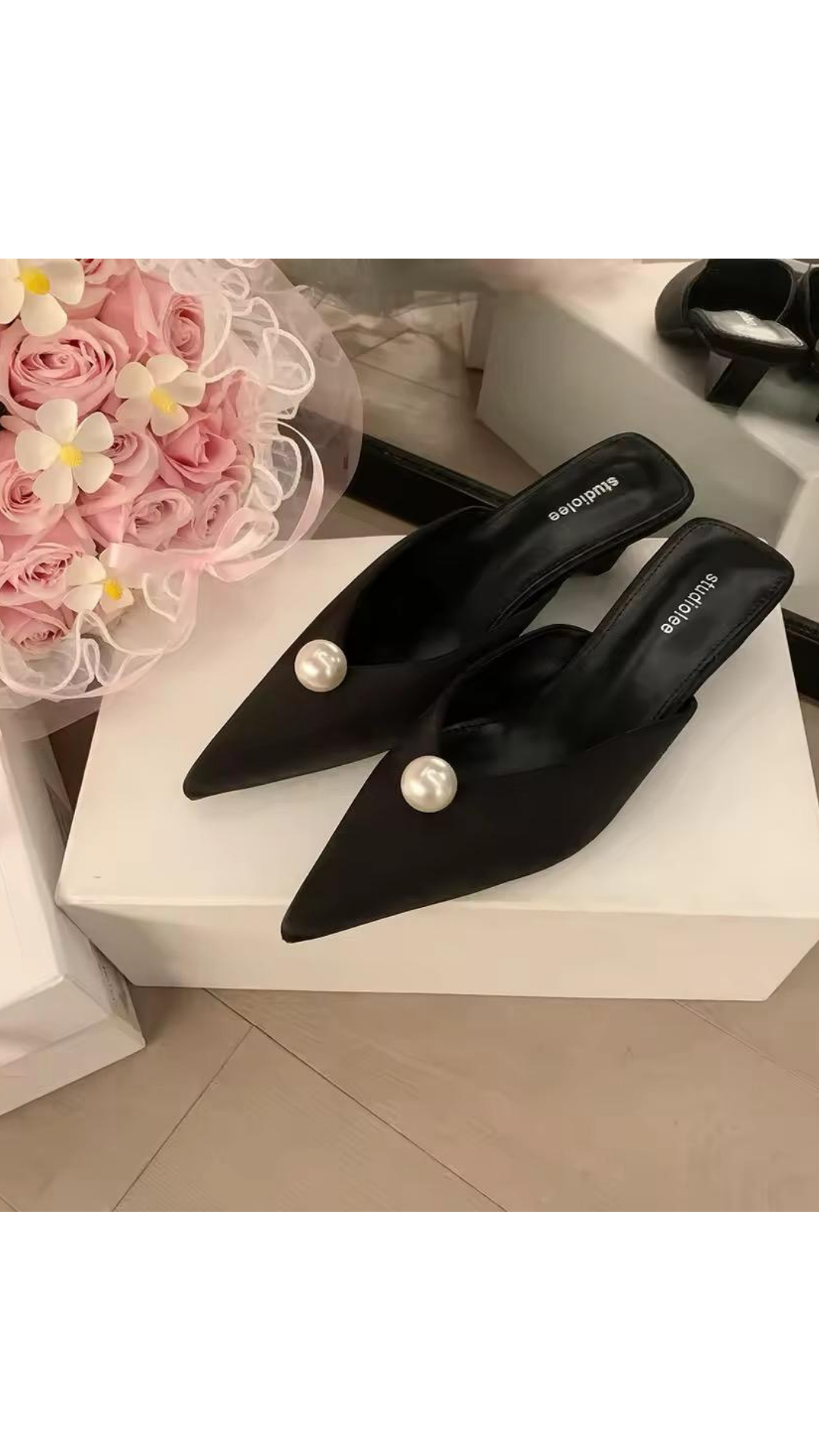 Pearl Kitten Heels