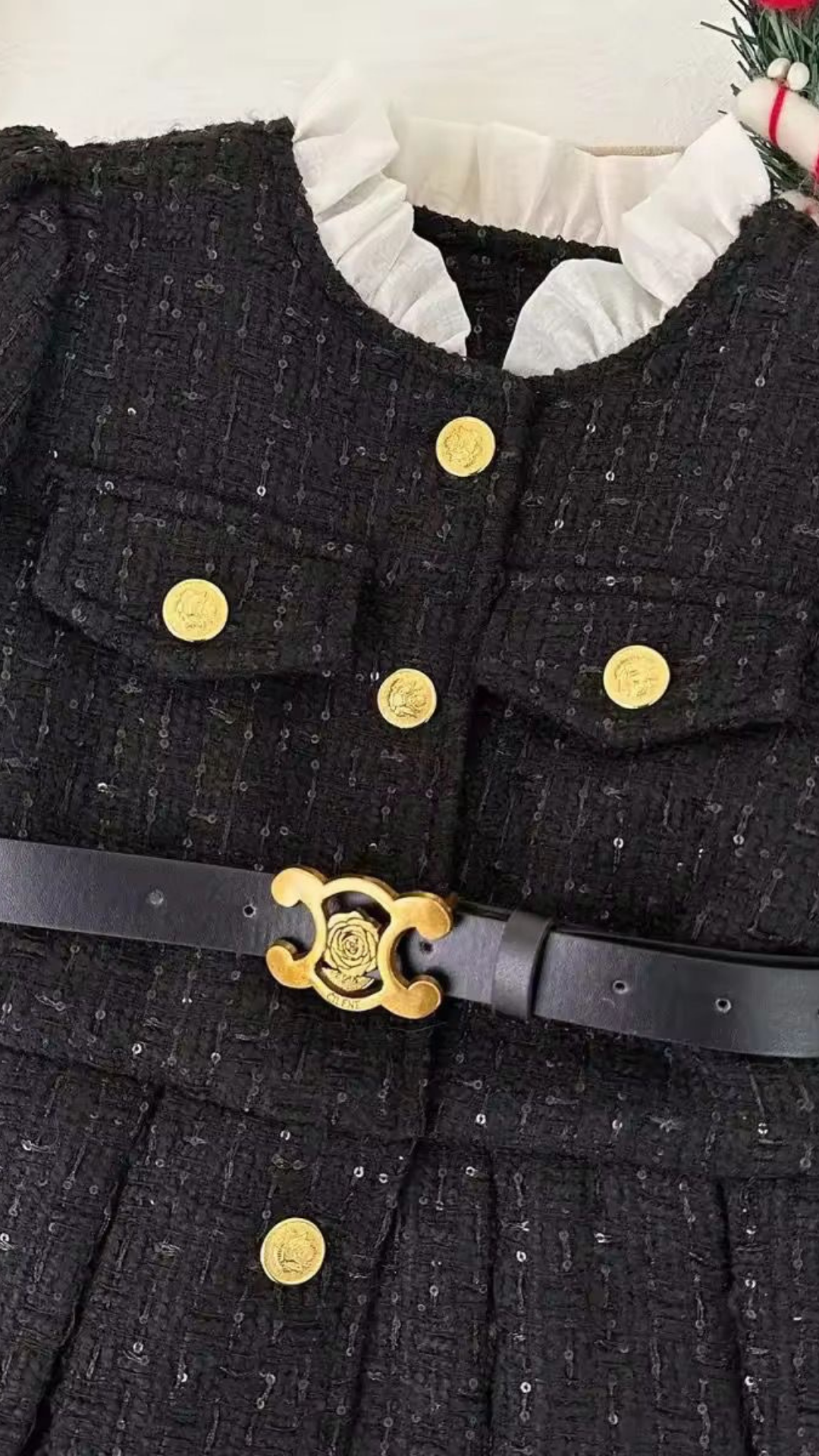 Mini Peak Tweed Dress