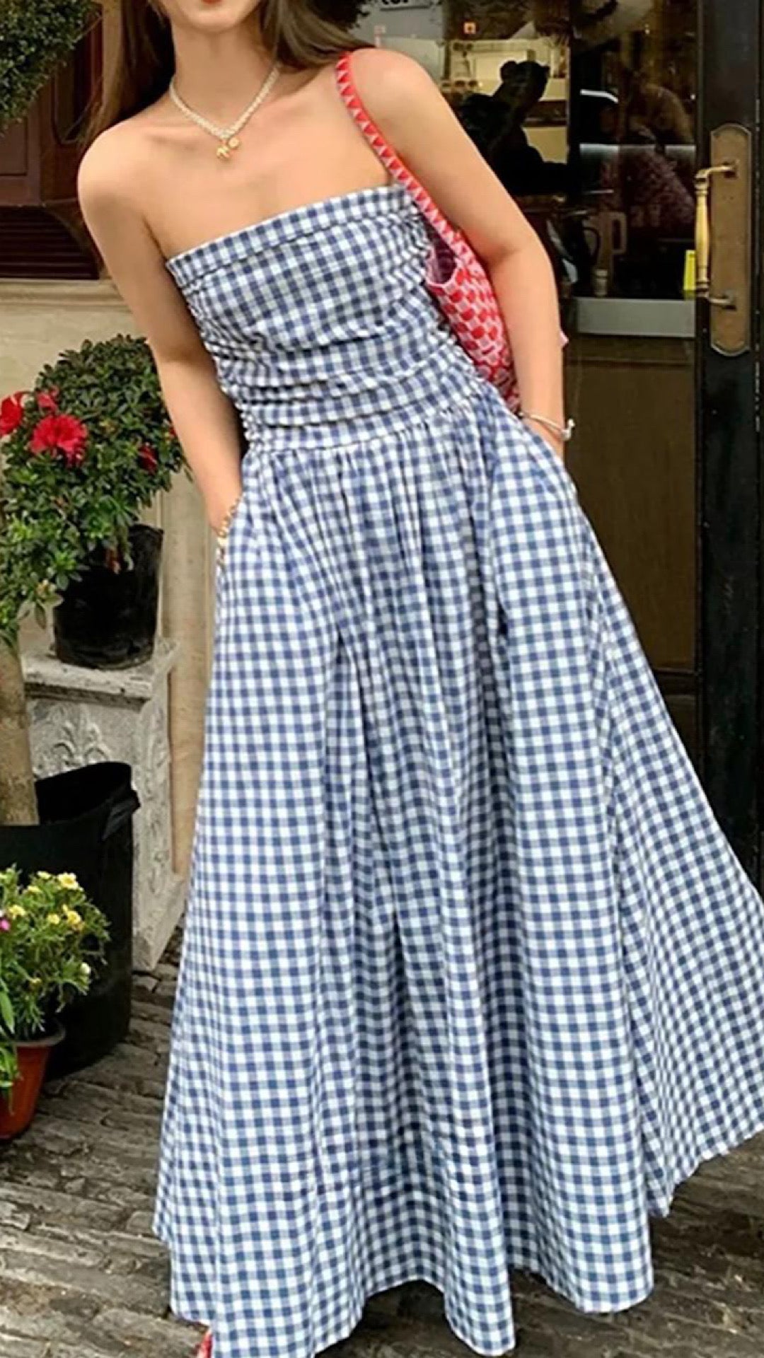 Plaid Tube Dress