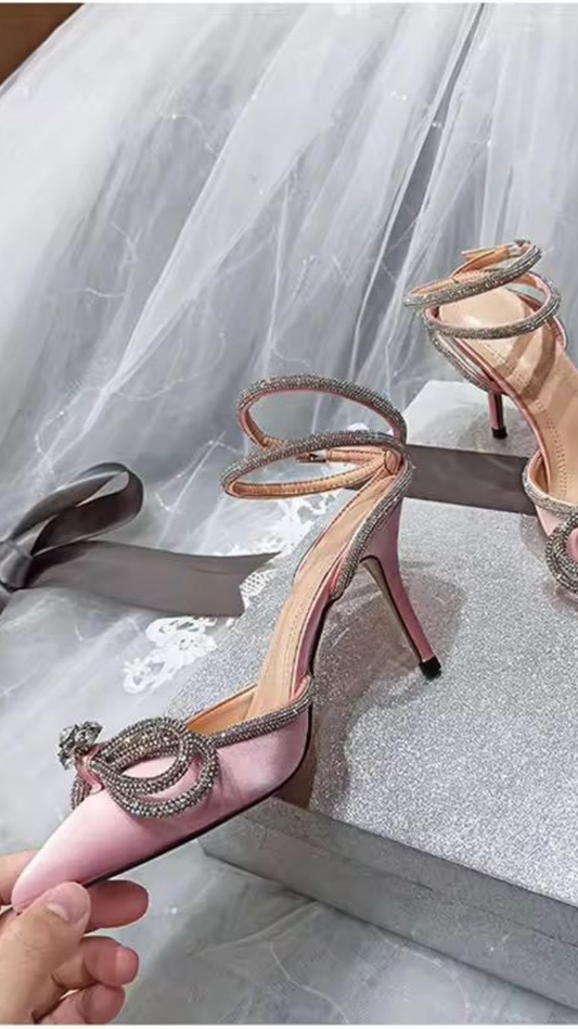 Embellished Bow Heels