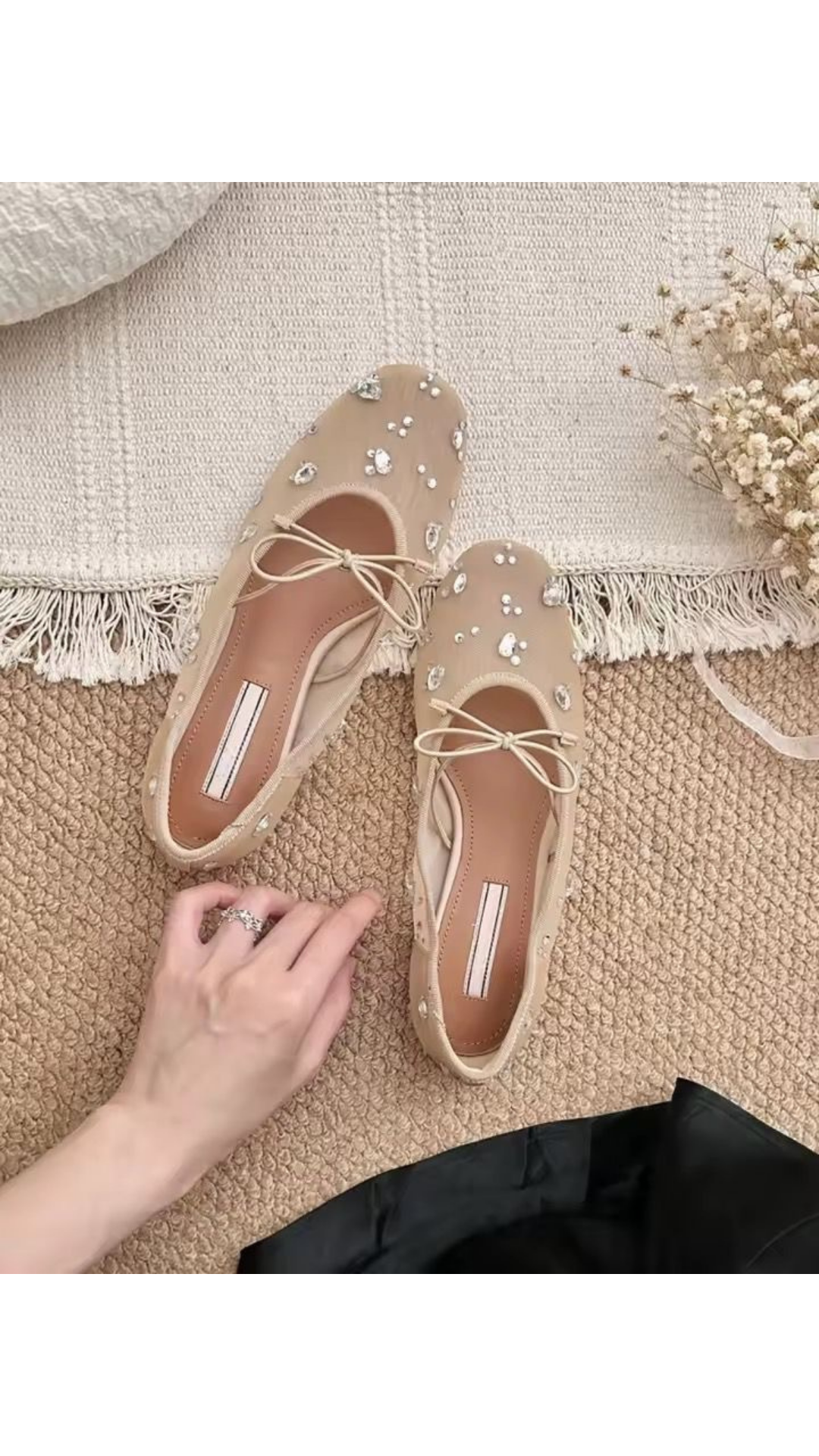 Embellished bow flats
