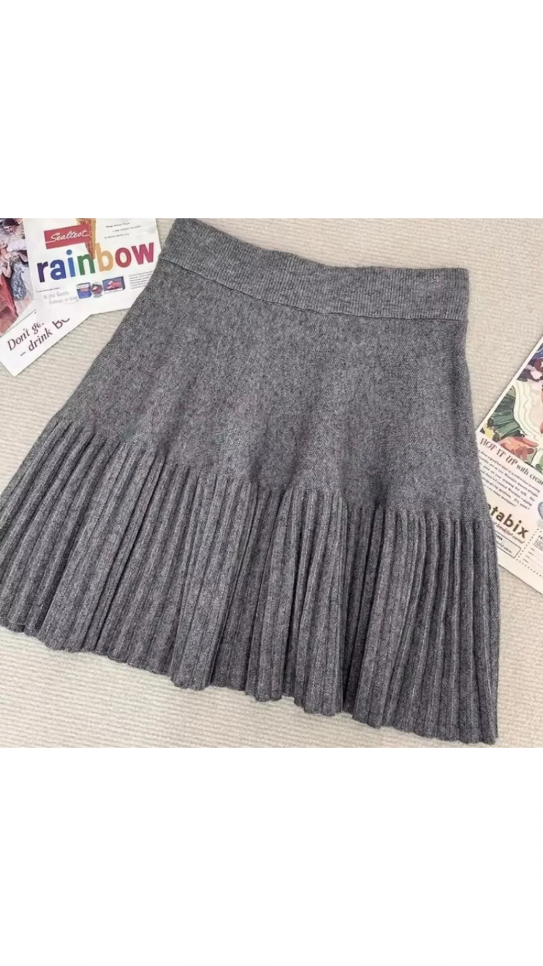 Mono Knit Dual Sweater+ Skirt Set