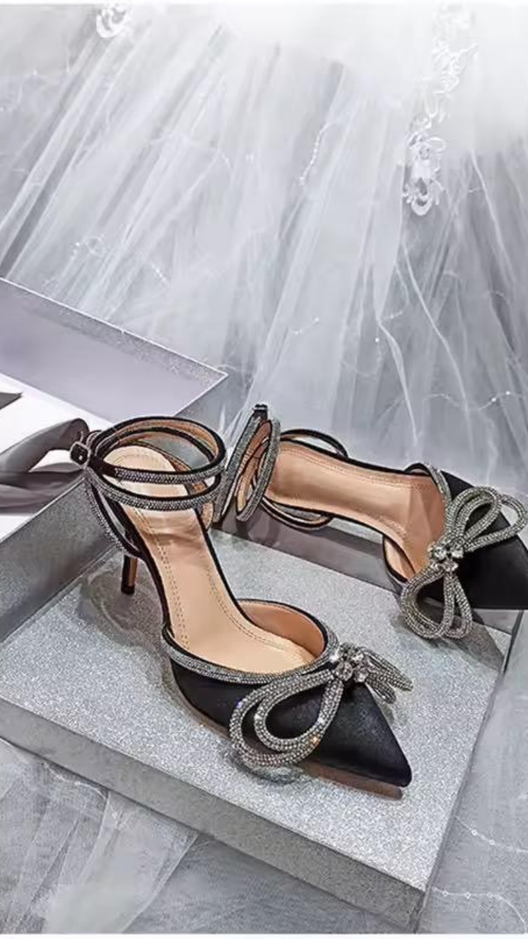 Embellished Bow Heels