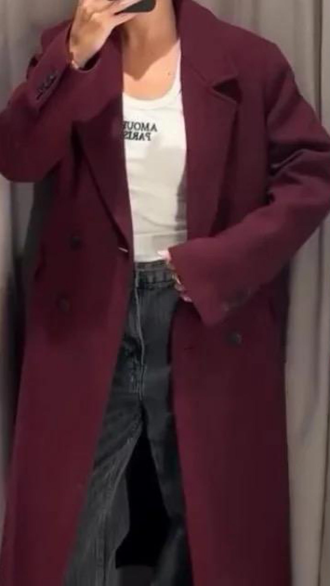 Wine Long Coat