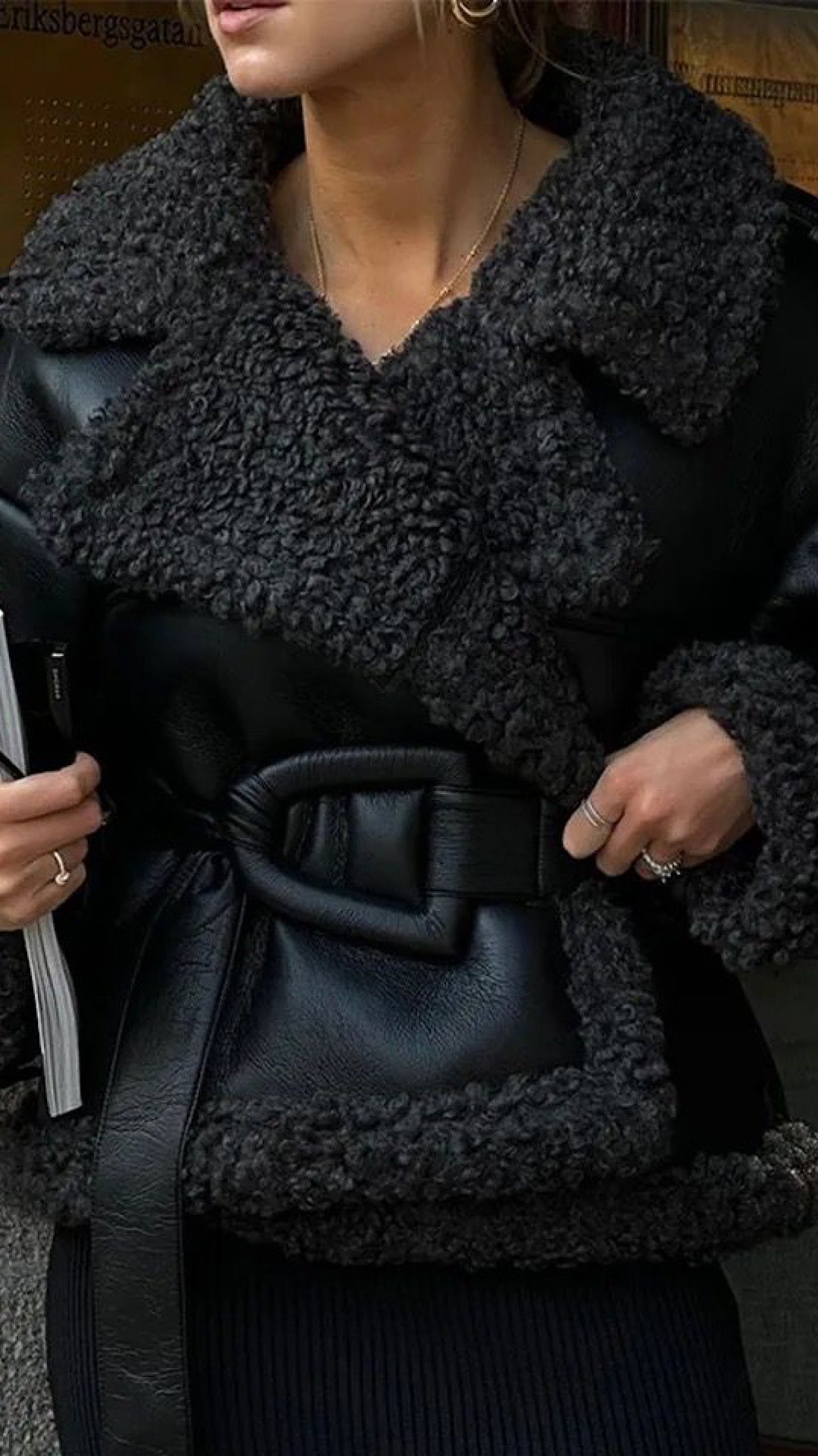 Faux Leather Fur Jacket