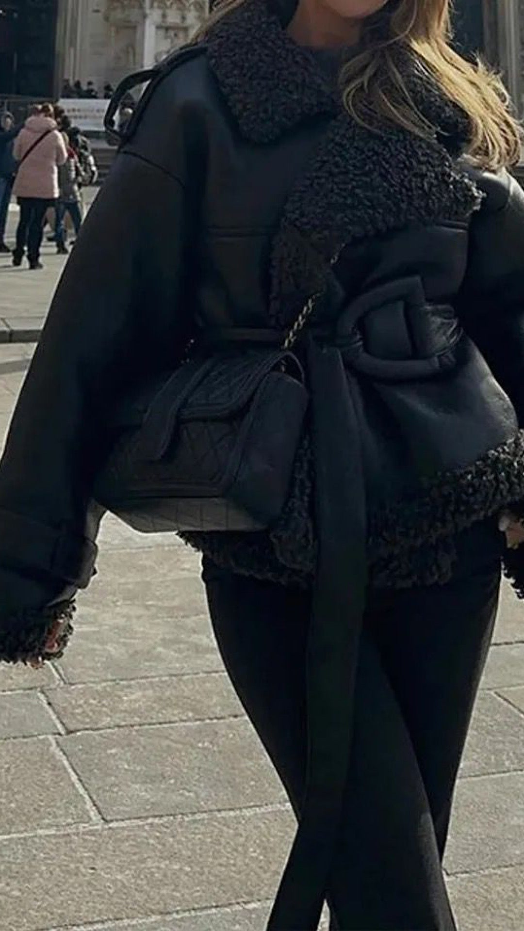 Faux Leather Fur Jacket