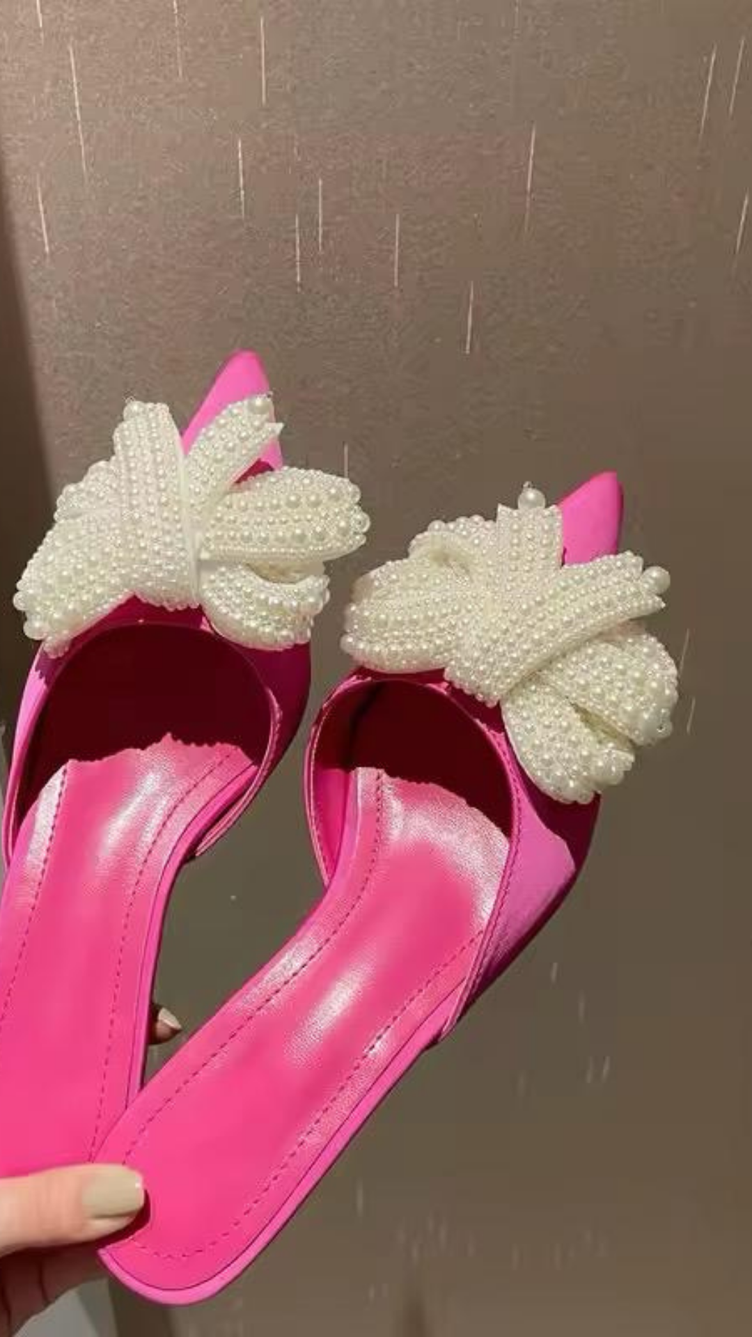 Bow Pearl Kitten Heels