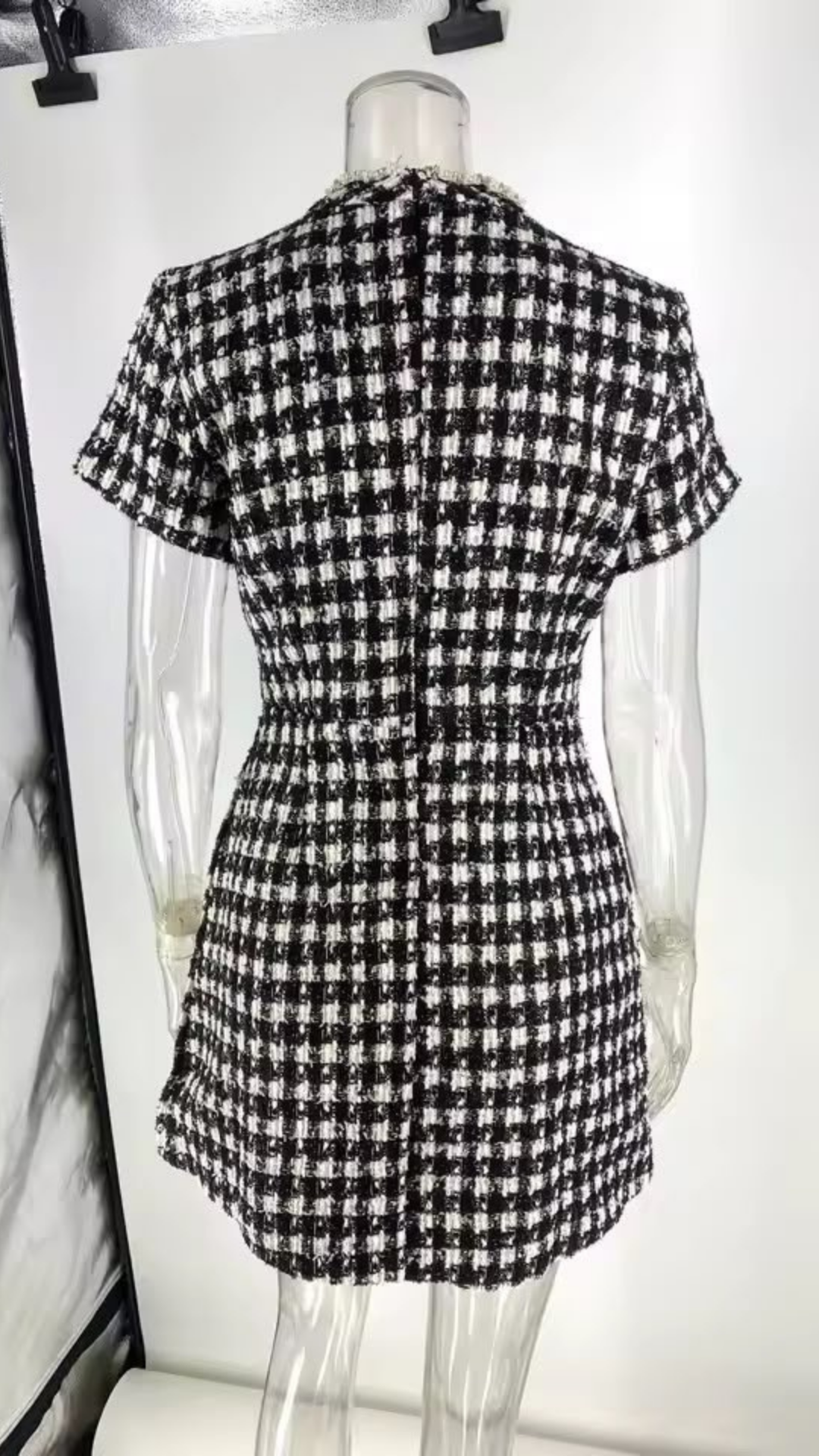 Plaid tweed dress
