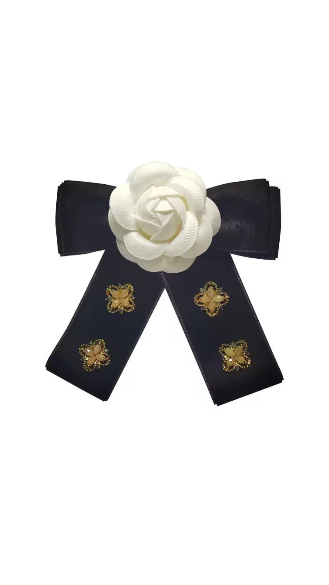 Bow flower brooch
