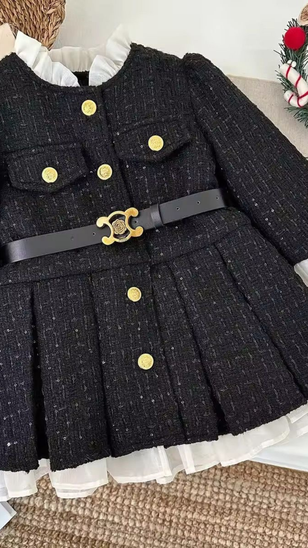 Mini Peak Tweed Dress