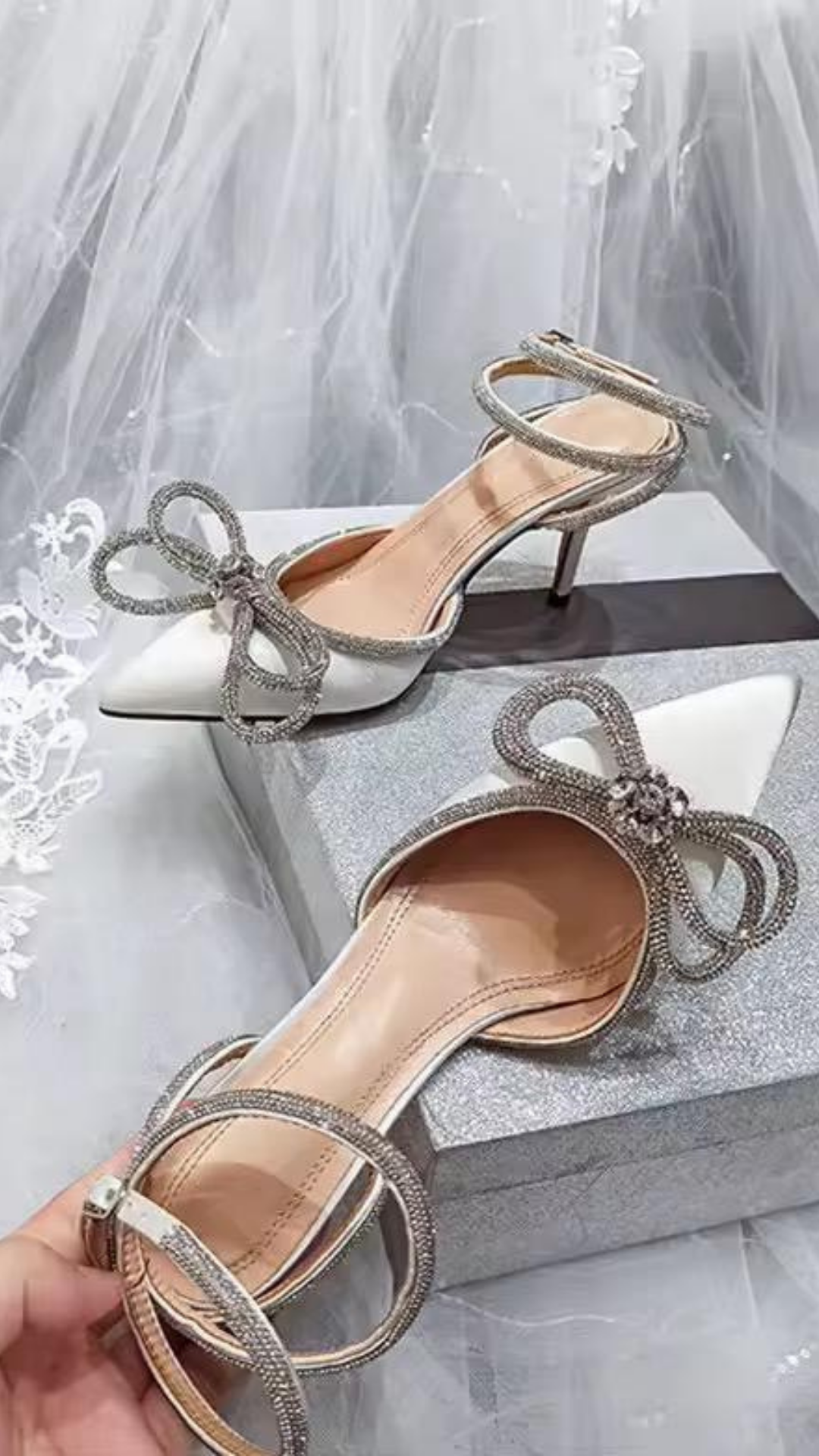 Embellished Bow Heels
