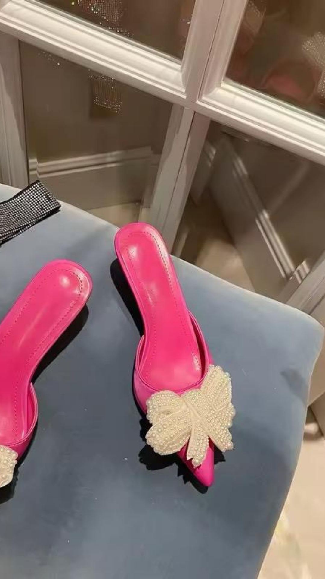 Bow Pearl Kitten Heels