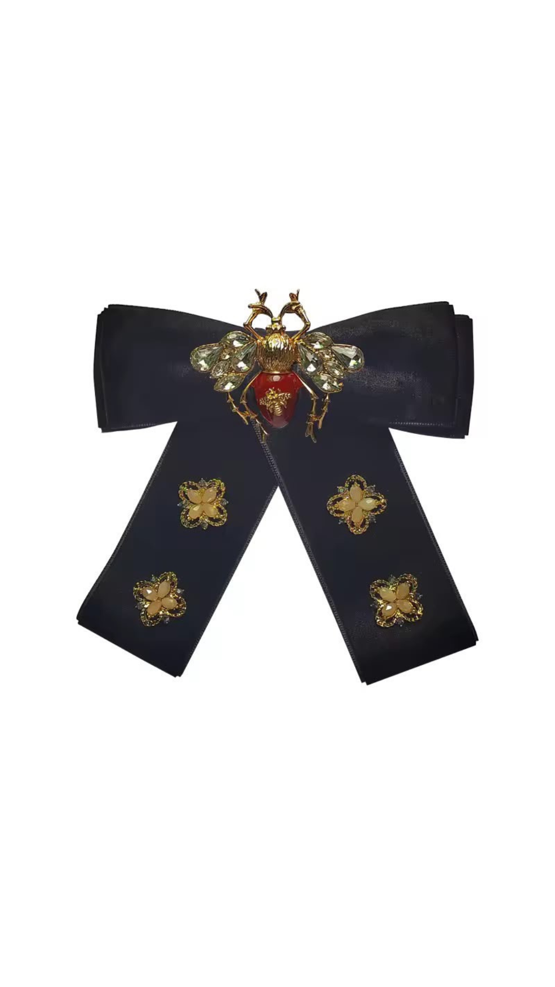 Bee bow brooch
