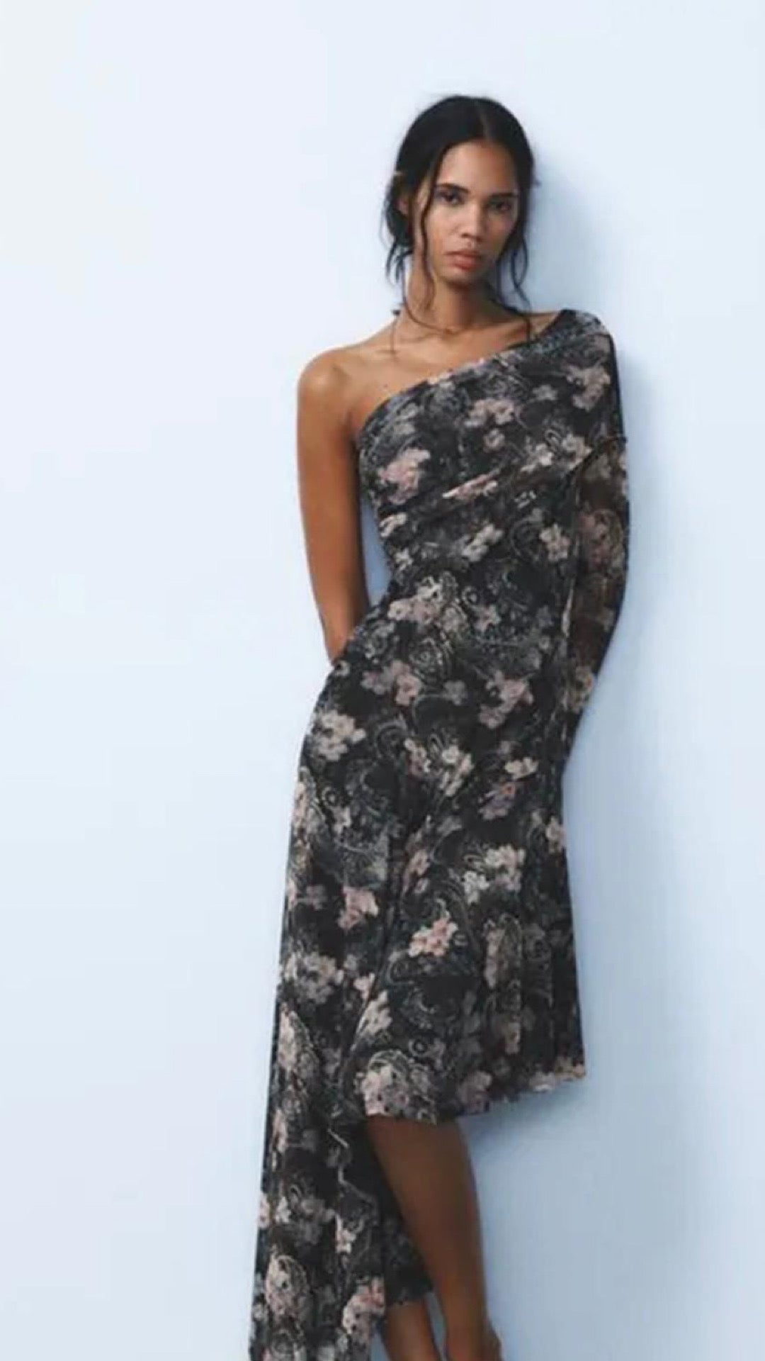 Printed One Shoulder Dress