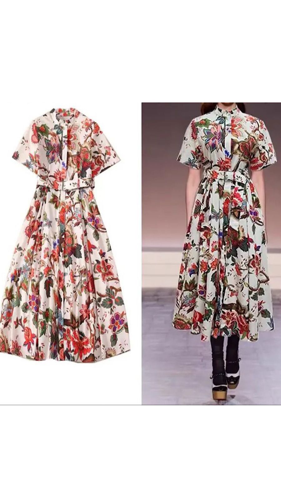 Printed Belted Dress