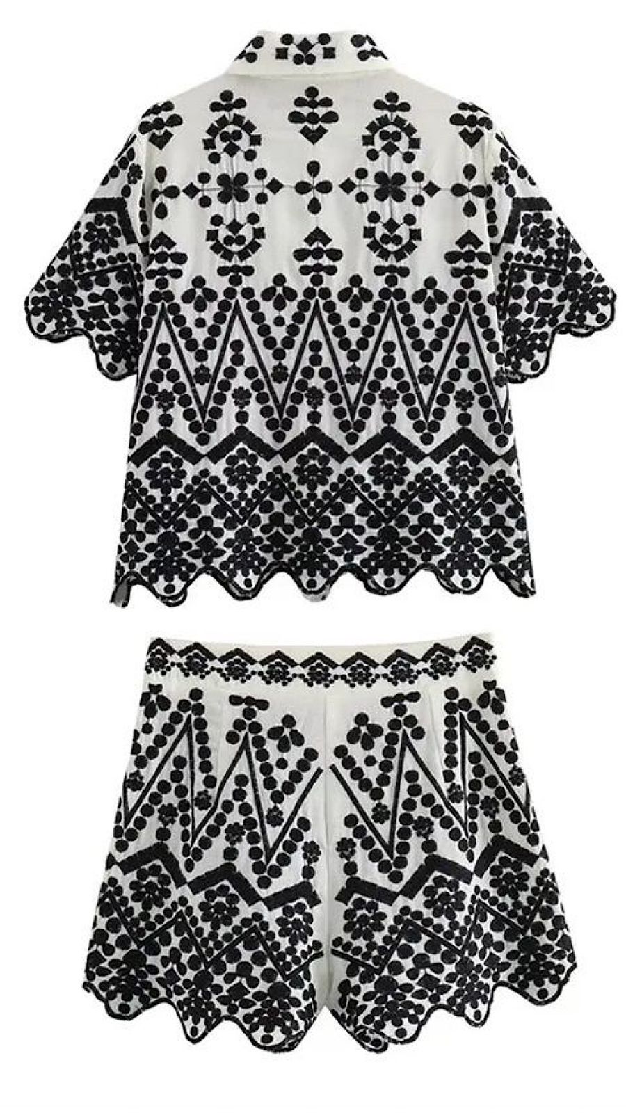 Embroidered Shirt & Shorts Set