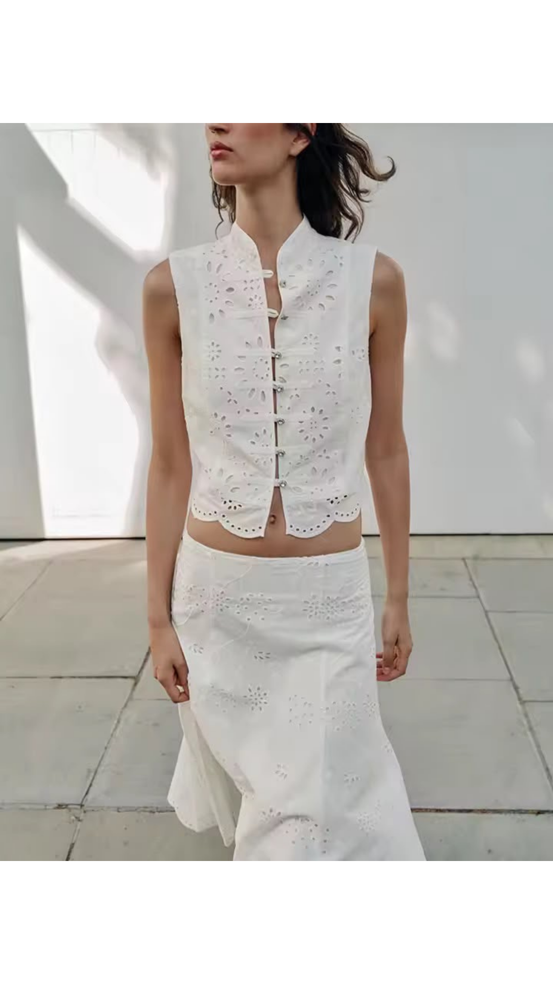 Hollow design top and skirt
