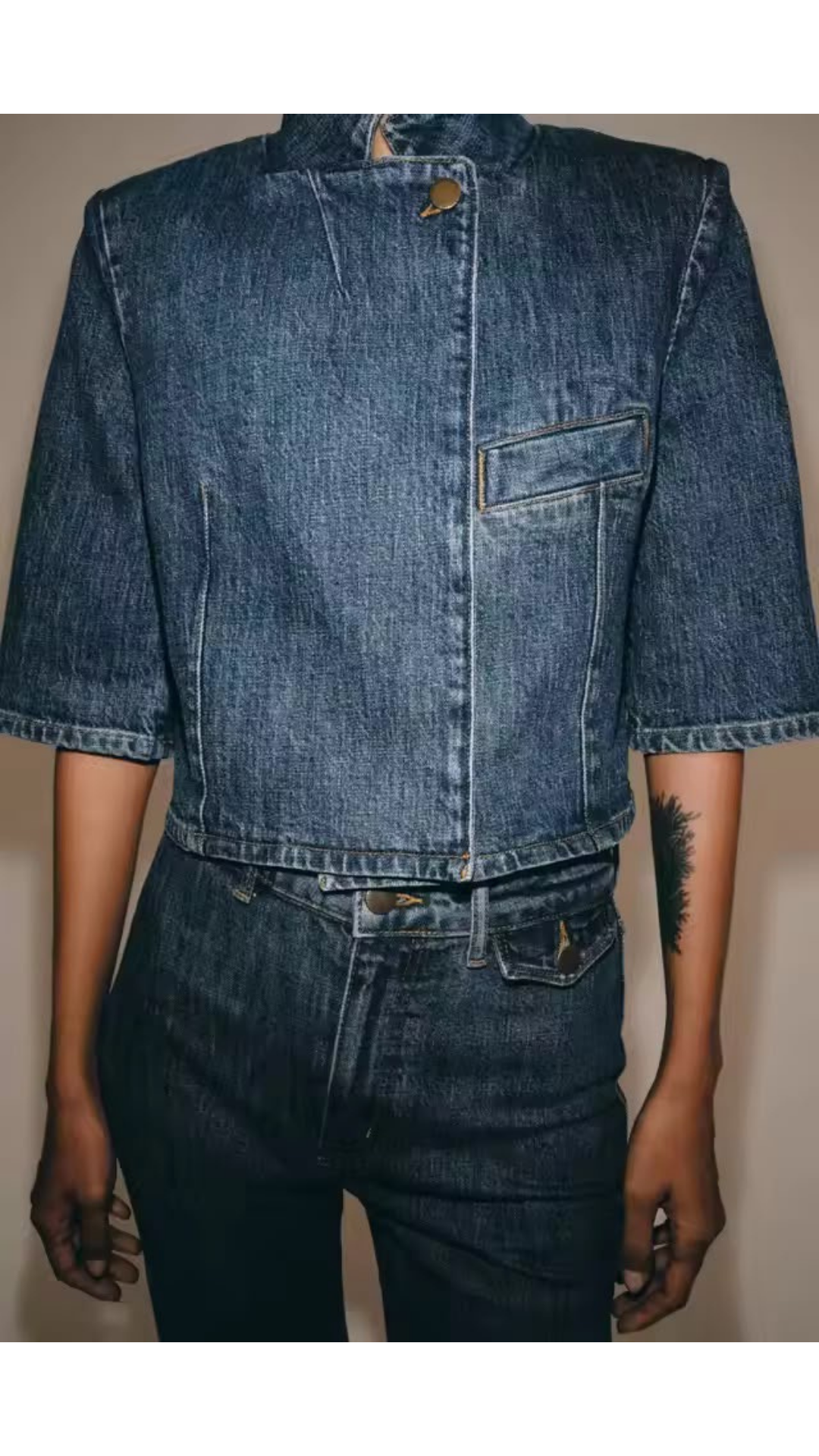 Crop denim jacket