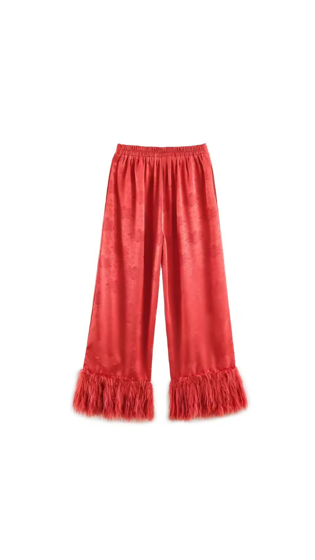 Fringed feather blouse and pants