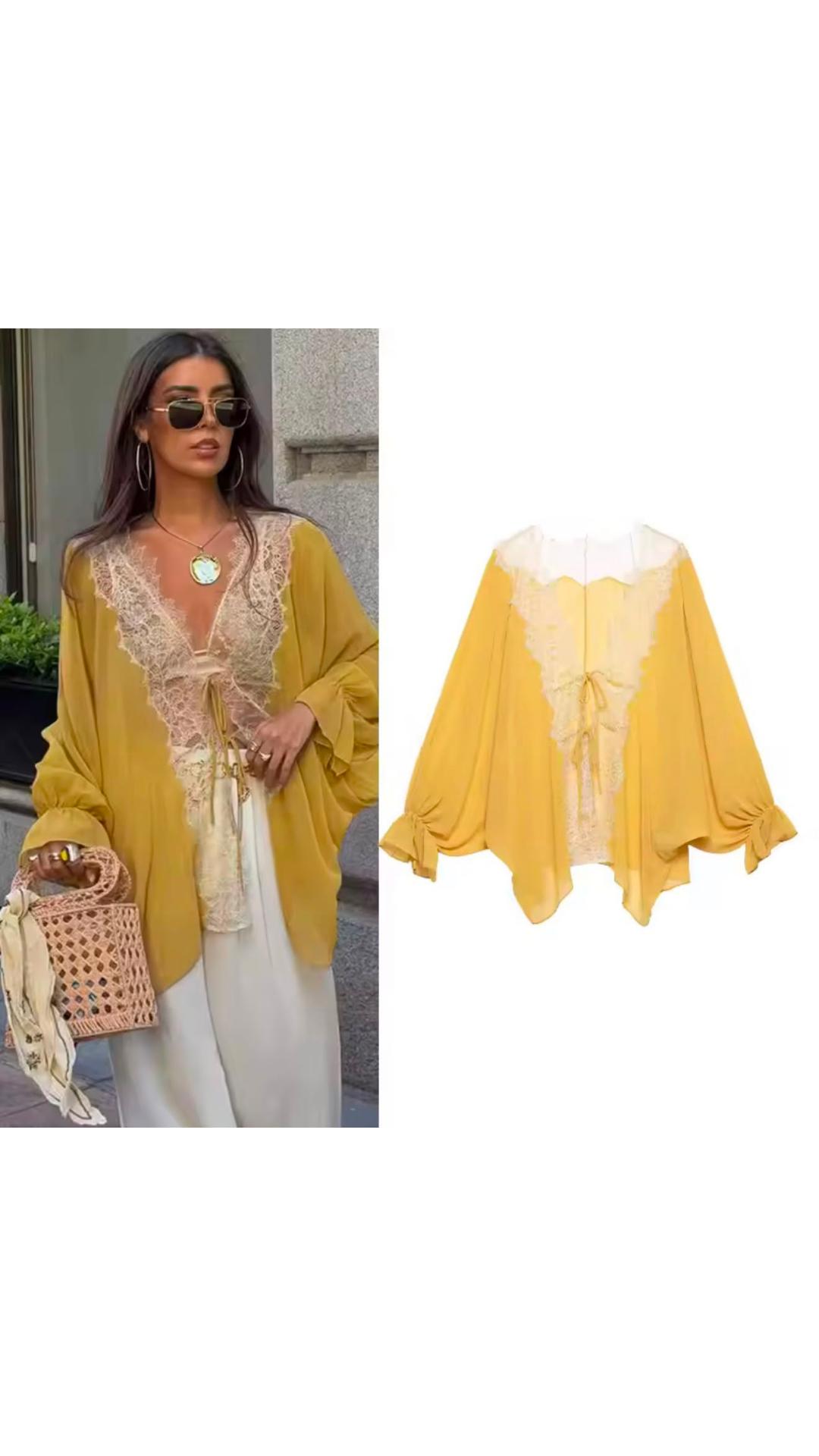 Lace loose top