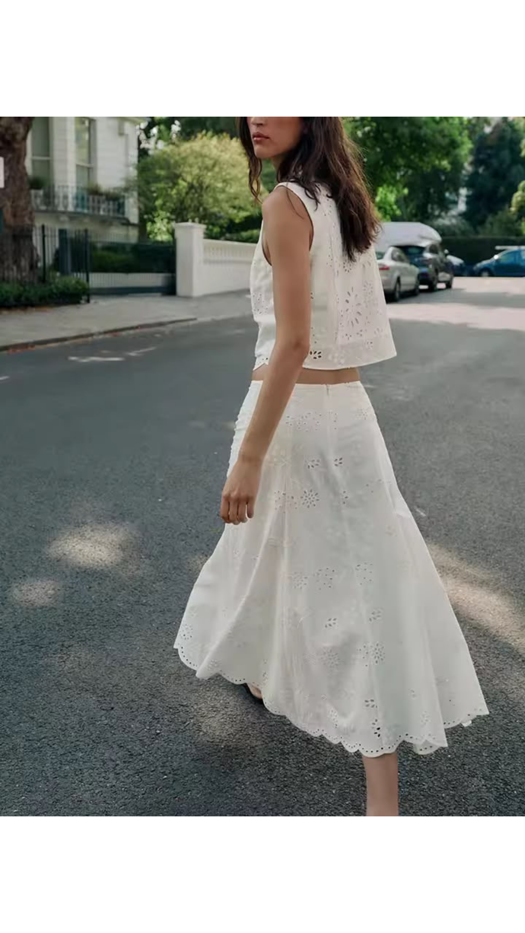 Hollow design top and skirt