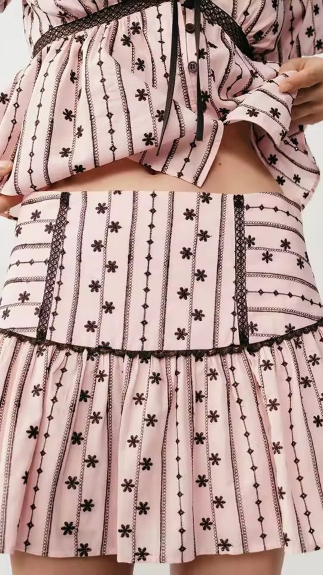 Floral Top & Skirt Set