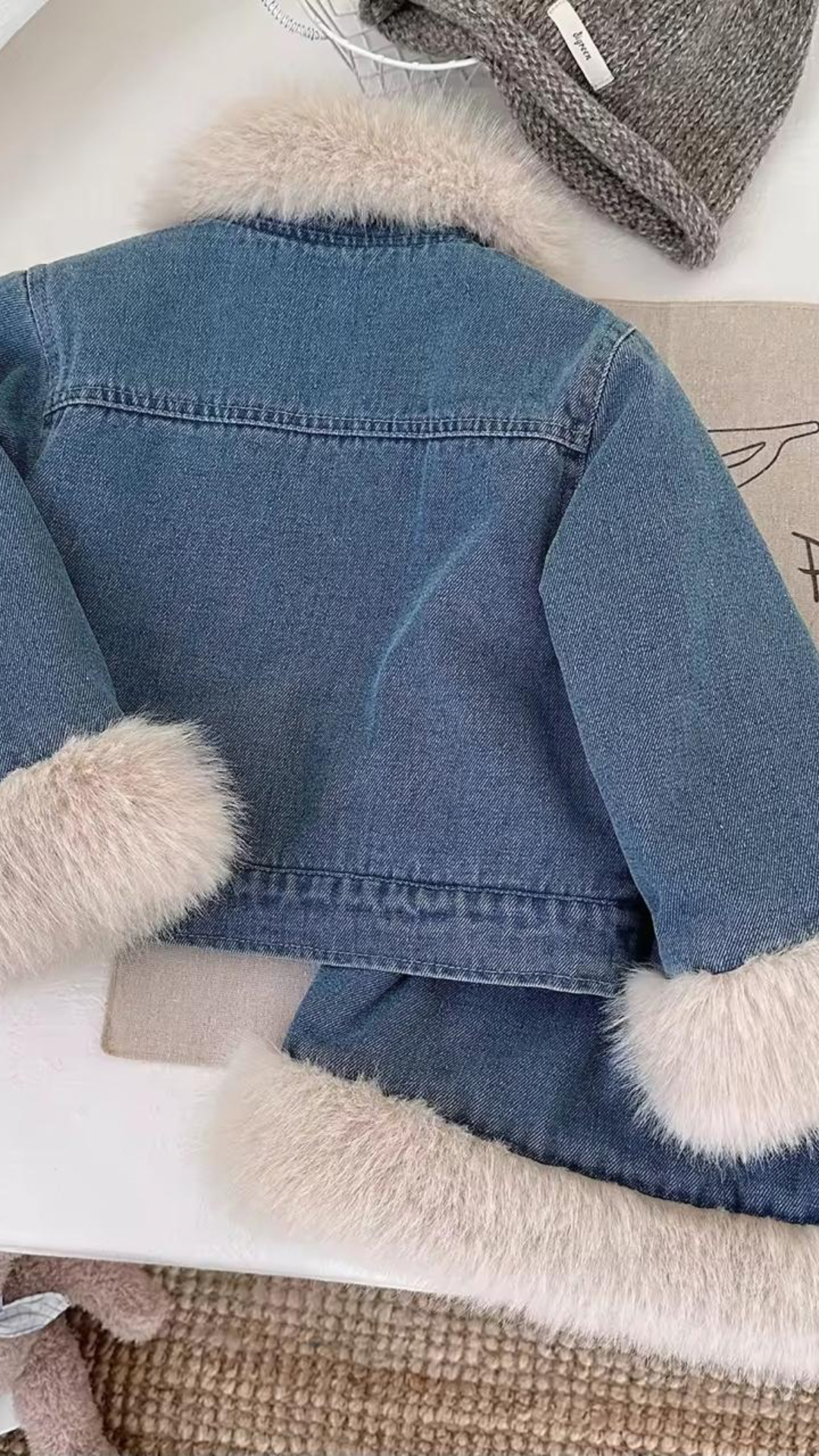Furry Denim Coord Set