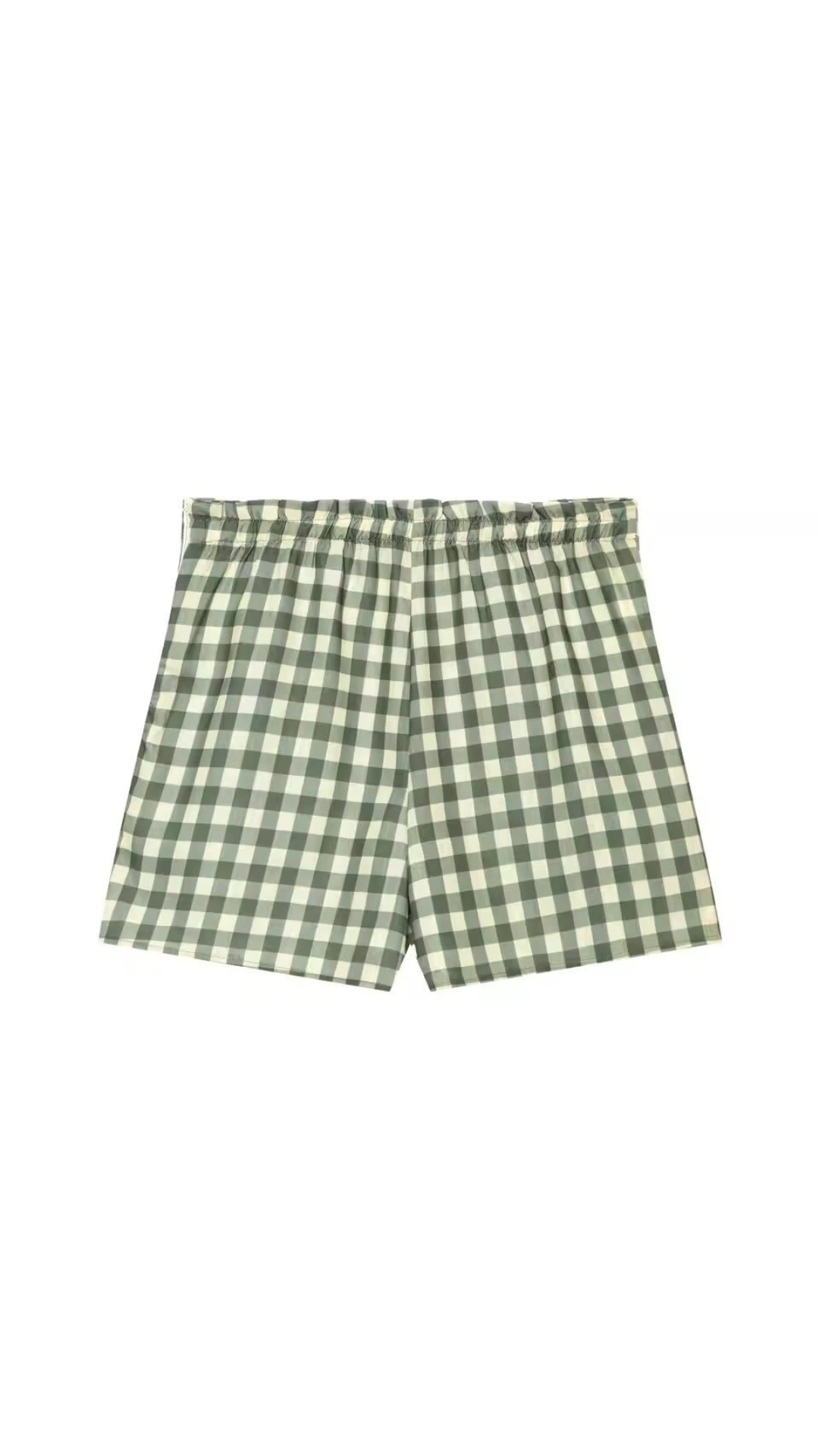 Plaid shorts set