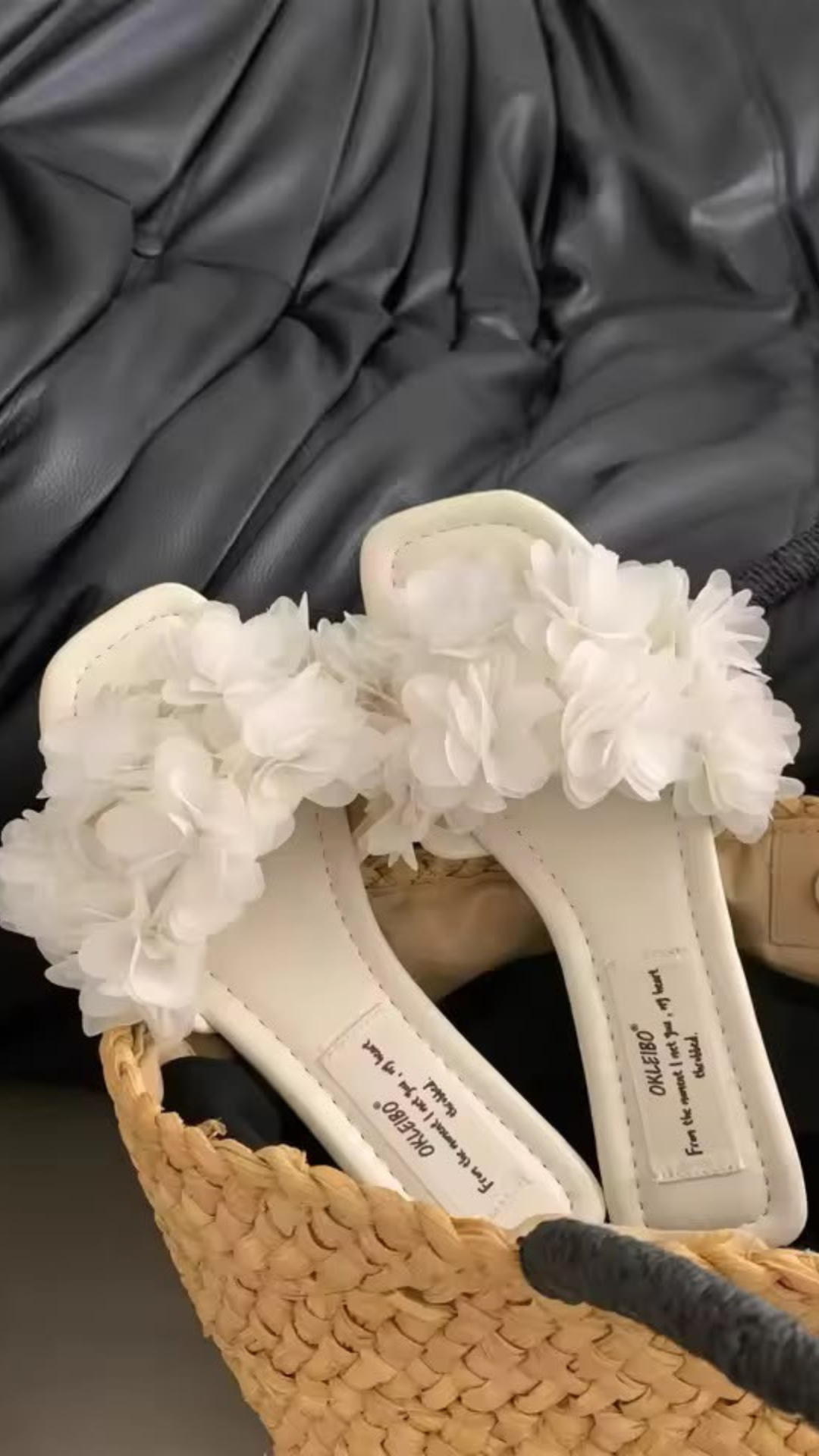 Floral applique flats