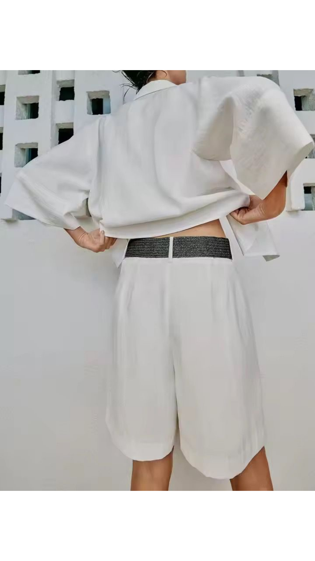 Belted shorts