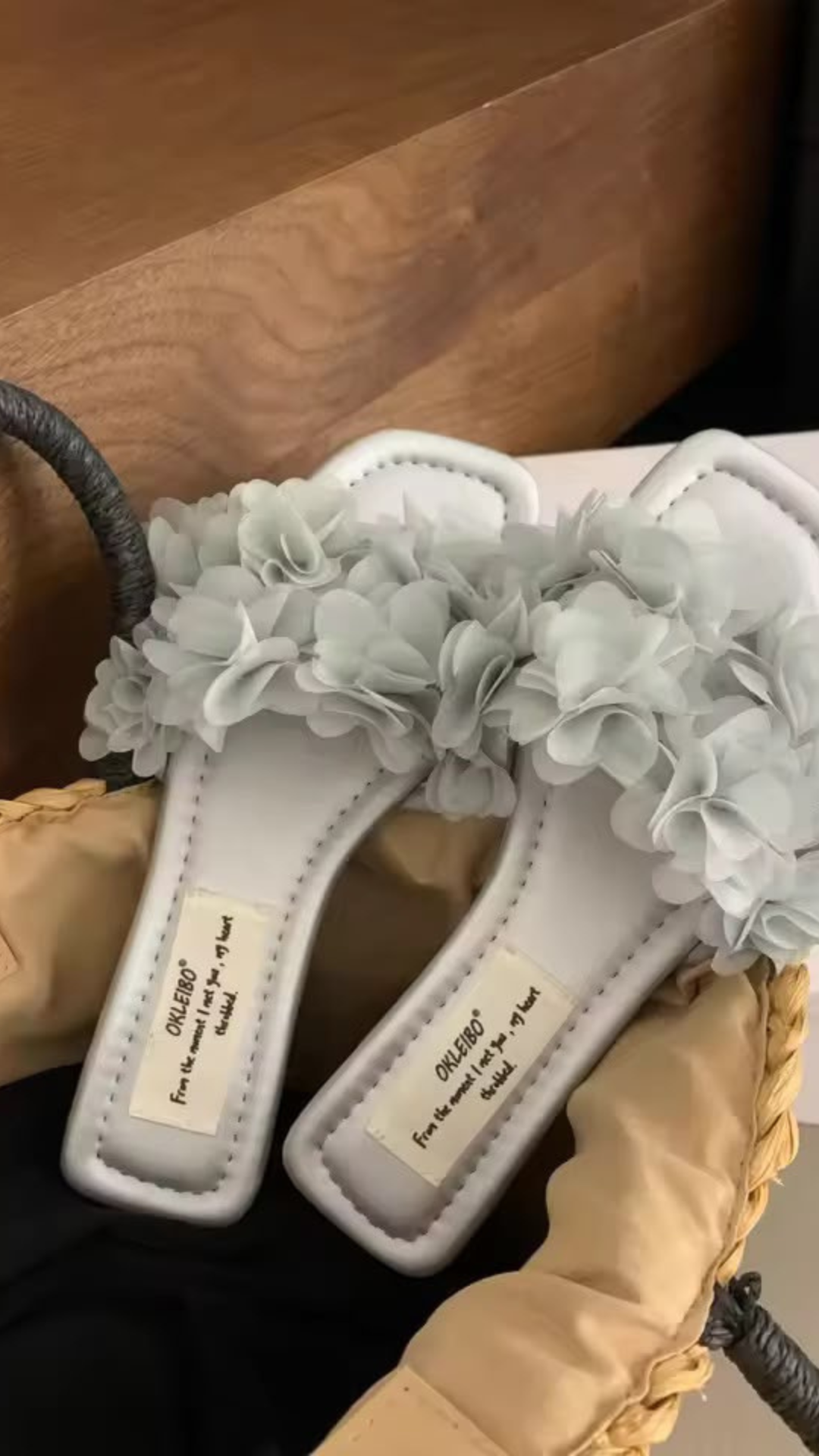Floral applique flats