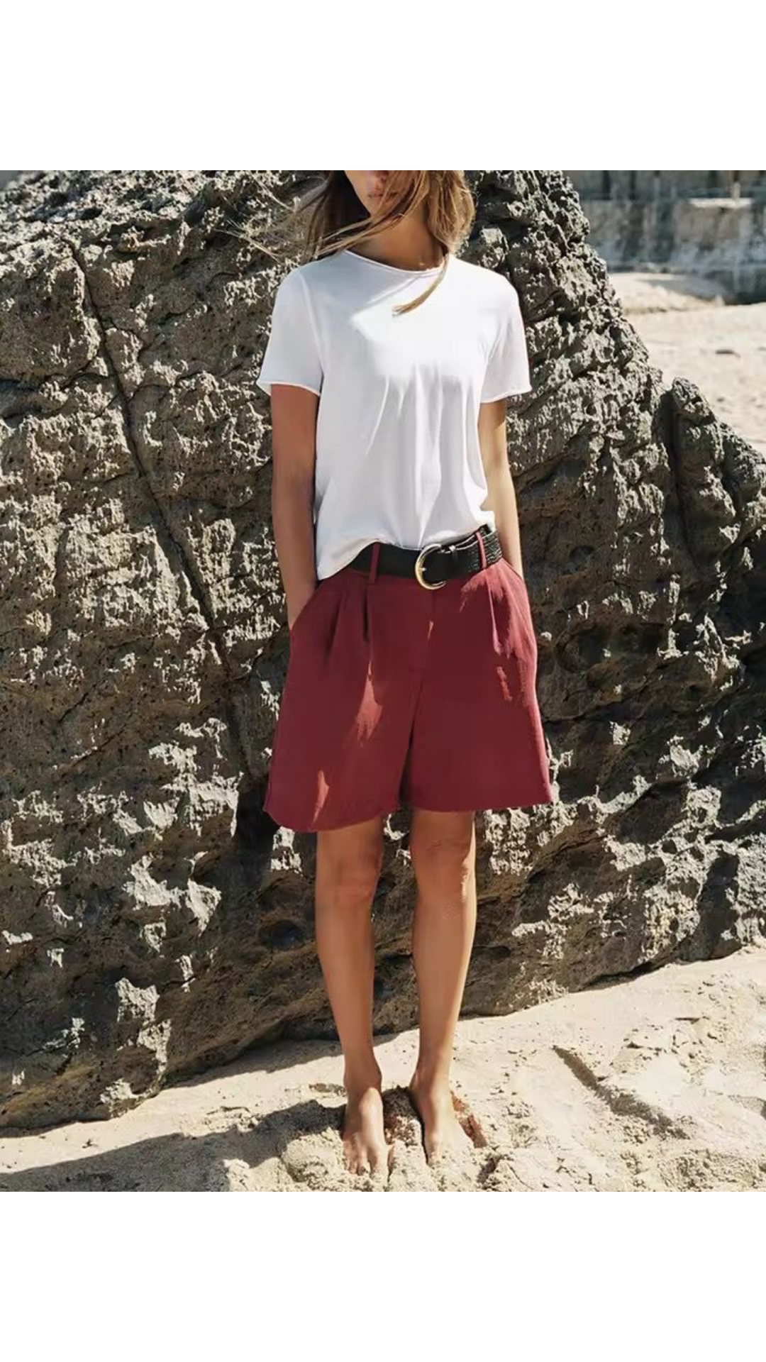 Belted shorts